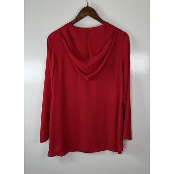 Soft Surroundings Women’s 3/4 Zip Hoodie Size S Red Classic Lightweight Comfy - Picture 2 of 7